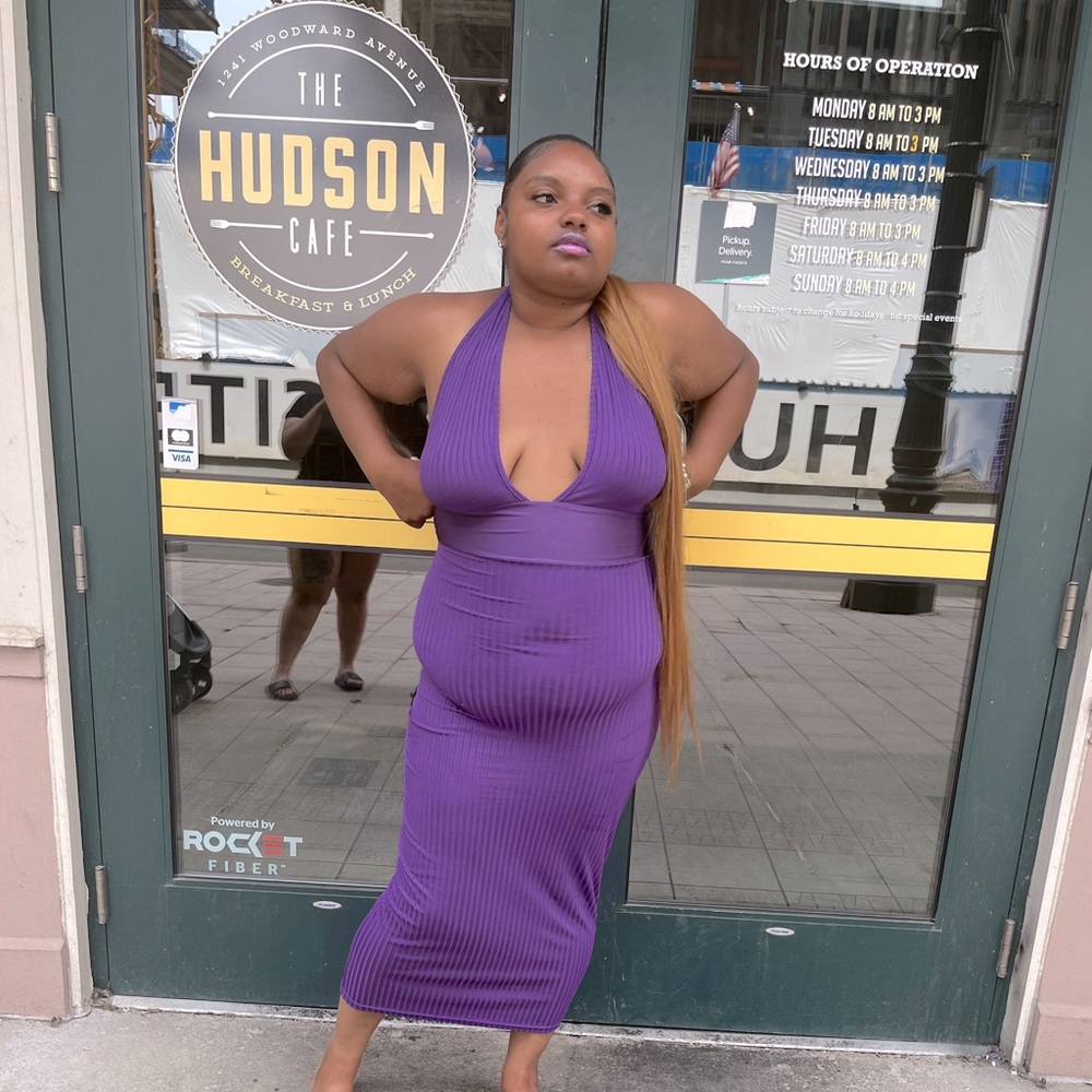 Shein SXY Backless Halter Bodycon Dress